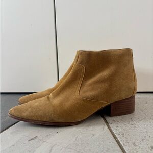 Mango 38 Suede Ankle Boots in Camel Brown
